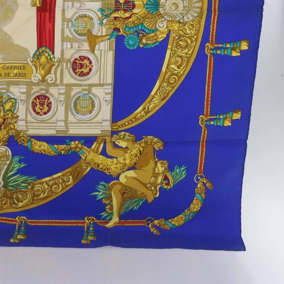 HERMES Carre 90 ARCHITECTE DE L'OPERA DE PARIS Scarf Silk Blue Auth bs12077 - Picture 12 of 16